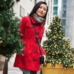 Festive BCX Red Pea Coat (from Macy's) in Women